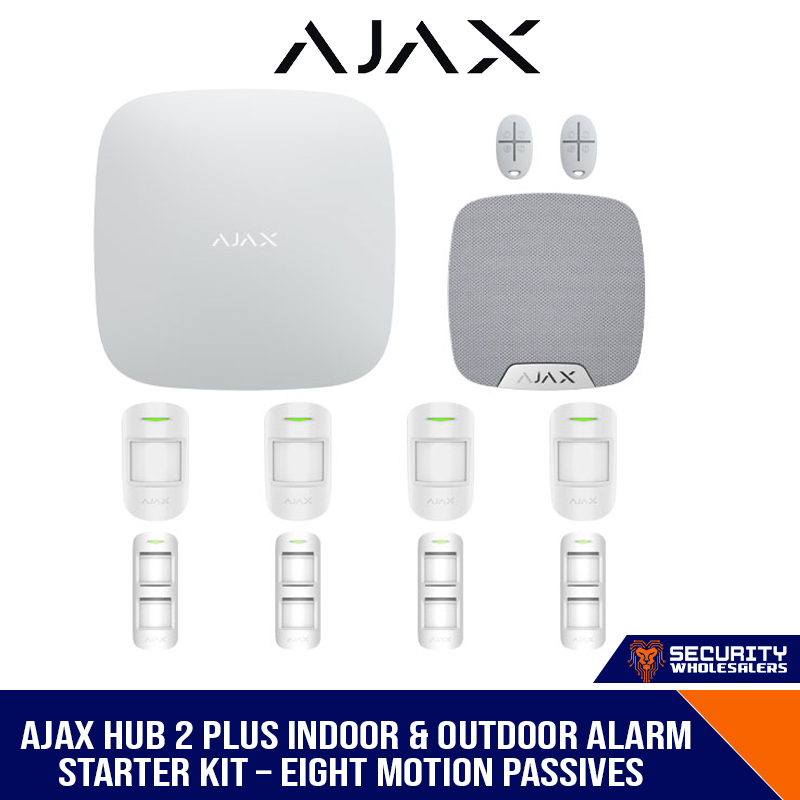 AJAX HUB 2 PLUS INDOOR & OUTDOOR ALARM STARTER KIT – EIGHT MOTION ...