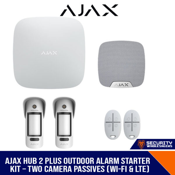 AJAX HUB 2 PLUS OUTDOOR ALARM STARTER KIT – TWO CAMERA PASSIVES (WI-FI ...