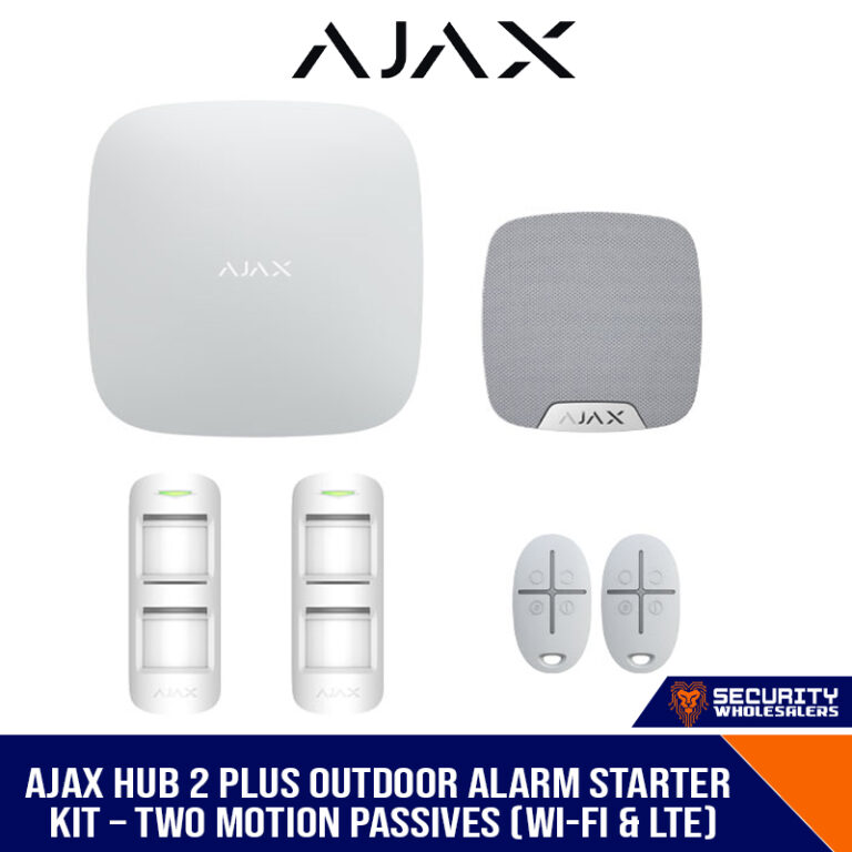 AJAX HUB 2 PLUS OUTDOOR ALARM STARTER KIT – TWO MOTION PASSIVES (WI-FI ...