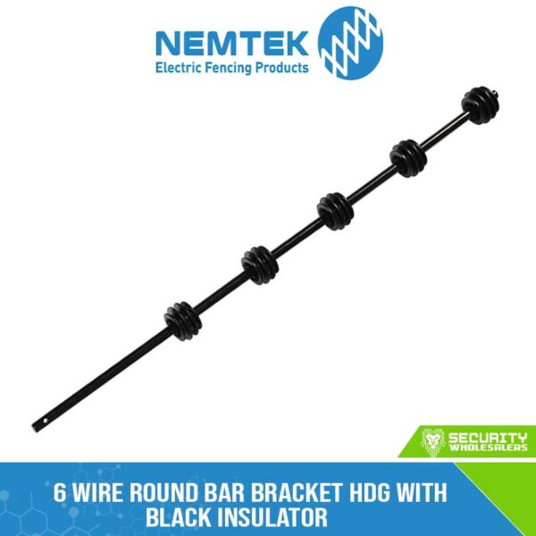 6 Wire Round Bar Bracket HDG with Black Insulator [ER-6GB]