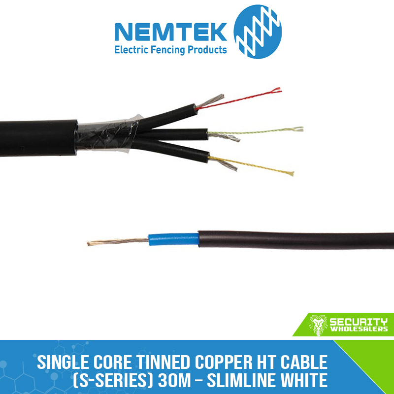 Single Core Tinned Copper HT Cable (S-series) 30m – Slimline White