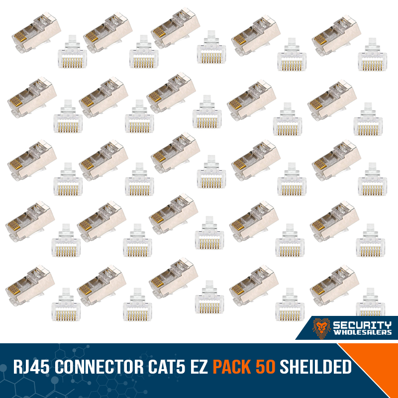 RJ45 Connector Cat5 EZ Pack 50 SHEILDED