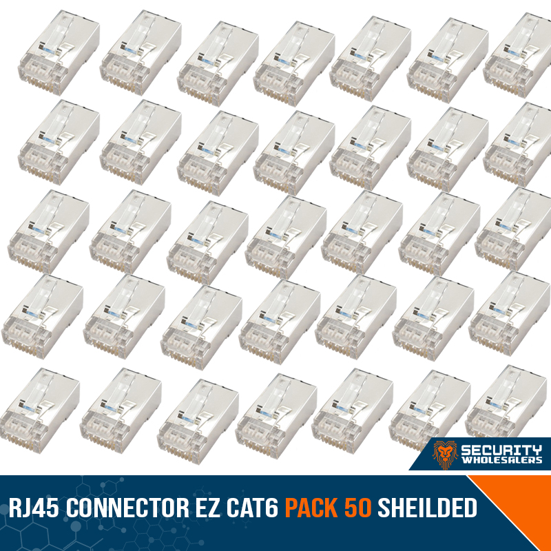 RJ45 Connector EZ Cat6 Pack 50 SHEILDED