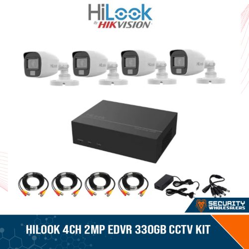 HILOOK 4Ch 2MP eDVR 330GB Bullet CCTV DIY Kit | Smart Hybrid