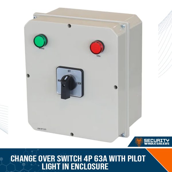 CHANGE OVER SWITCH 4P 63A WITH PILOT LIGHT IN ENCLOSURE
