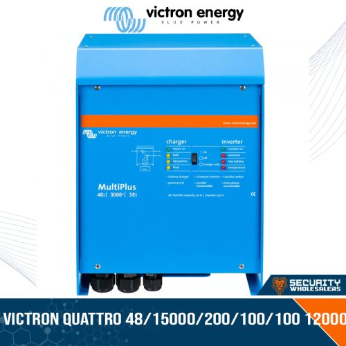VIC-QUATTRO-48-15000-200-100-100 | Victron Quattro 48/15000/200/100/100 12000W Inverter/Charger, 2 AC Input, Remote Monitoring and Control using VRM