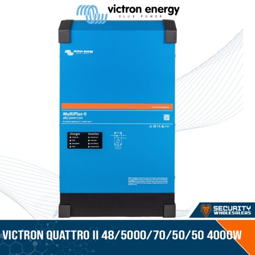 VIC-QUATTRO-II-48-5000-70-50-50 | Victron Quattro II 48/5000/70/50/50 4000W Inverter/Charger, Bi-directional Hybrid Inverter/Charger, Internal Earth-neutral Relay, Remote Monitoring and Control using VRM Portal