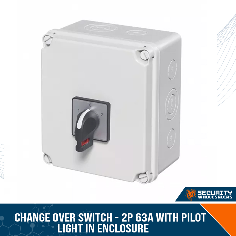 change over switch - 2p 63a with pilot light in enclosure