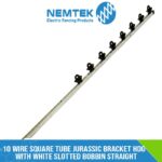 10 Wire Square Tube Jurassic bracket HDG with White Slotted Bobbin Straight [ESQJ-10HDWS/S]