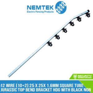 12 Wire (10+2) 25 x 25x 1.6mm Square Tube Jurassic Top Bend Bracket HDG with Black Non-Slotted Insulator MTO [ESQJ-12GB