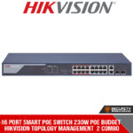 16 port Smart POE switch 230w POE budget  Hikvision topology management  2 combo Gigabit/SFP ports (DS-3E1318P-EI_C)