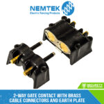 2-Way Gate Contact with brass cable connectors and earth plate[EA-SGC13/EARTH]