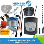 200m Electric Fence Wall Top 6 Wire Full Kit
