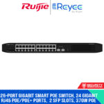 26-Port Gigabit Smart POE Switch, 24 Gigabit RJ45 POE/POE+ Ports,  2 SFP Slots, 370W PoE power budget,19-inch Rack-mountable Steel Case