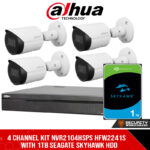 DAHUA 4 CHANNEL KIT NVR2104HSPS HFW2241S WITH 1TB SEAGATE SKYHAWK HDD