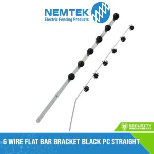 6 Wire Flat Bar Bracket Black PC Straight [EF-6BF]