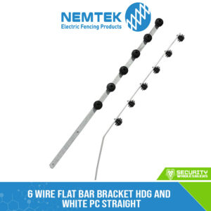 6 Wire Flat Bar Bracket HDG and White PC Straight [EF-6HDWF/PC]
