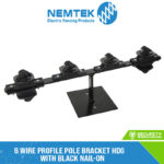 6 Wire Profile Pole Bracket HDG with Black Nail-On  [EP-6GB]