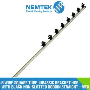 6 Wire Square Tube Jurassic Bracket HDG with Black Non-Slotted Bobbin Straight – MTO [ESQJ-6HDBS]