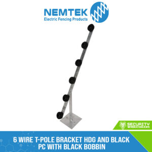 6 Wire T-Pole Bracket HDG and Black PC with Black Bobbin [ET-6GB/PC]