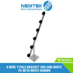 6 Wire T-Pole Bracket HDG and White PC with White Bobbin [ET-6GW/PC]