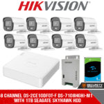 COLORVU 8 CHANNEL DS-2CE10DF0T-F DS-7108HGHI-M1 WITH 1TB SEAGATE SKYHAWK HDD