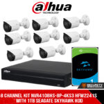 DAHUA 8 CHANNEL KIT NVR4108HS-8P-4KS3 HFW2241S WITH 1TB SEAGATE SKYHAWK HDD