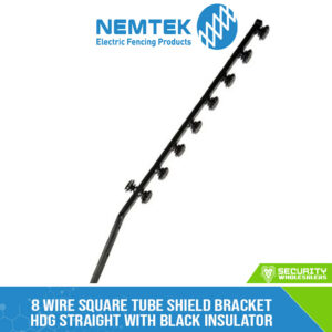 8 Wire Square Tube Shield Bracket HDG Straight with Black Insulator [ESQS-8HDBS]