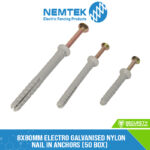 8x80mm Electro Galvanised Nylon Nail In Anchors (50 box)[EA-880]