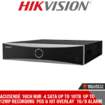 AcuSense 16ch NVR  4 SATA up to 10TB  up to 12MP recording  POS & IOT overlay  16/8 alarm IO (DS-7716NXI-I4/16P/S_C)