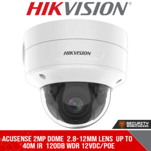 AcuSense 2MP dome  2.8-12mm lens  up to 40m IR  120dB WDR 12VDC/POE (DS-2CD2726G2-IZS_C)