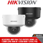 AcuSense 4MP Pan/Tilt/Rotate dome 2.8-12mm lens 40m IR 120dB WDR 12VDC/POE (DS-2CD2746G2H-IPTRZS 2.8-12mm)