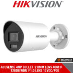 AcuSense 4MP bullet  2.8mm lens 40m IR 120dB WDR  F1.0 lens 12VDC/POE (DS-2CD2046G2H-I 2.8MM)