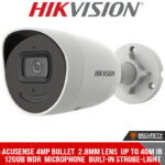 AcuSense 4MP bullet  2.8mm lens  up to 40m IR  120dB WDR  microphone  built-in strobe-light & siren 12VDC/POE (DS-2CD2046G2-IU/SL_C)
