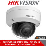 AcuSense 4MP dome 2.8mm lens 30m IR 120dB WDR F1.0 lens 12VDC/POE (DS-2CD2146G2H-I 2.8MM)