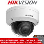 AcuSense 8MP dome 2.8mm lens 30m IR  120dB WDR microphone 1 audio/ 1 alarm I/O 12VDC/POE (DS-2CD2186G2H-ISU)