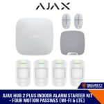 AJAX HUB 2 PLUS INDOOR ALARM STARTER KIT – FOUR MOTION PASSIVES (WI-FI & LTE)
