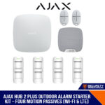 AJAX HUB 2 PLUS OUTDOOR ALARM STARTER KIT – FOUR MOTION PASSIVES (WI-FI & LTE)