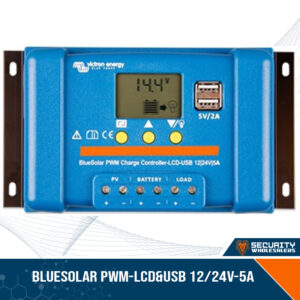 VIC-BLUESOLAR-PWM-USB-5A | BlueSolar PWM-LCD&USB 12/24V-5A, LCD Display, Prevents Over-discharge of Battery, Day/Night Timing of Load Outputs