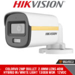 ColorVu 2MP bullet  2.8mm lens 40m hybrid IR/white light 130dB WDR  12VDC (DS-2CE12DF3T-LFS 2.8MM)