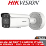 ColorVu 4MP bullet 3.6-9mm lens  up to 60m IR  120dB WDR  1 audio/ 1 alarm I/O 12VDC/POE (DS-2CD2647G2-LZS(3.6-9MM))