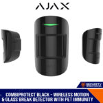 Ajax CombiProtect Wireless Motion and Glass Break Detector with Pet Immunity Black (1938096-06-BL1)