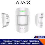 Ajax CombiProtect Wireless Motion and Glass Break Detector with Pet Immunity White (1938097-06-WH1)