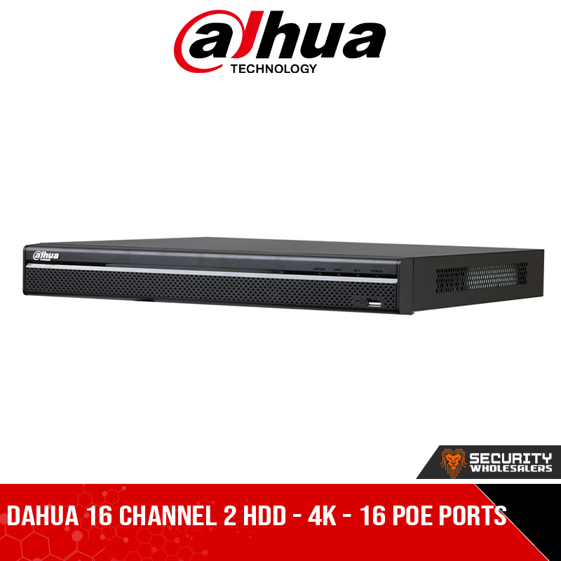 Dahua 16 Channel 2 HDD - 4K - 16 POE Ports (DHI-NVR5216-16P-4KS2E)
