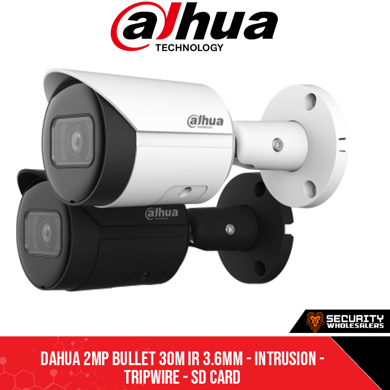 Dahua 2MP Bullet 30m IR 3.6mm - Intrusion - Tripwire - SD Card (DH-IPC-HFW2231SP-S-S2_3.6mm)