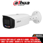Dahua 2MP Bullet 40m IR 3.6mm - Full-color - SMD - SD Card - Audio IO - Active Deterrence (DH-IPC-HFW3249T1P-AS-PV_3.6mm)