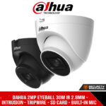 Dahua 2MP Eyeball 30m IR 2.8mm - Intrusion - Tripwire - SD Card - Built-in Mic (DH-IPC-HDW2230T-AS-S2_2.8mm)