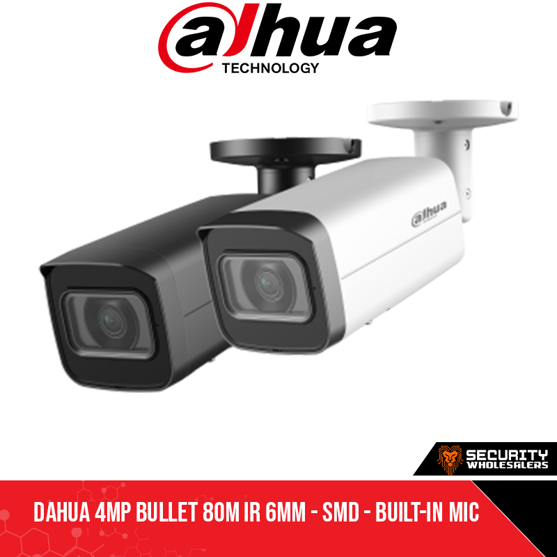 Dahua 4MP Bullet 80m IR 6mm - SMD - Built-in Mic (DH-IPC-HFW2441T-AS_6mm)