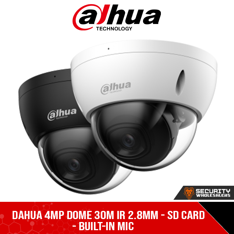 Dahua 4MP Dome 30m IR 2.8mm - SD Card - Built-in Mic (DH-IPC-HDBW2441E-S_2.8mm)