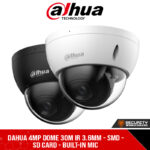 Dahua 4MP Dome 30m IR 3.6mm - SMD - SD Card - Built-in Mic (DH-IPC-HDBW2441E-S_3.6mm)